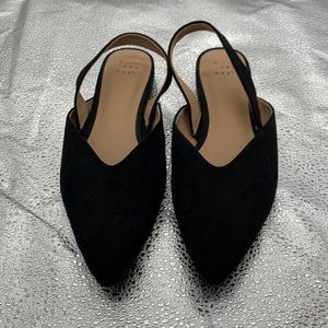 A New Day Black Suede Flats Size 6